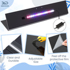 Aquarium Lids Canopy with LED Light, 2 Pcs, Black, 24x12in