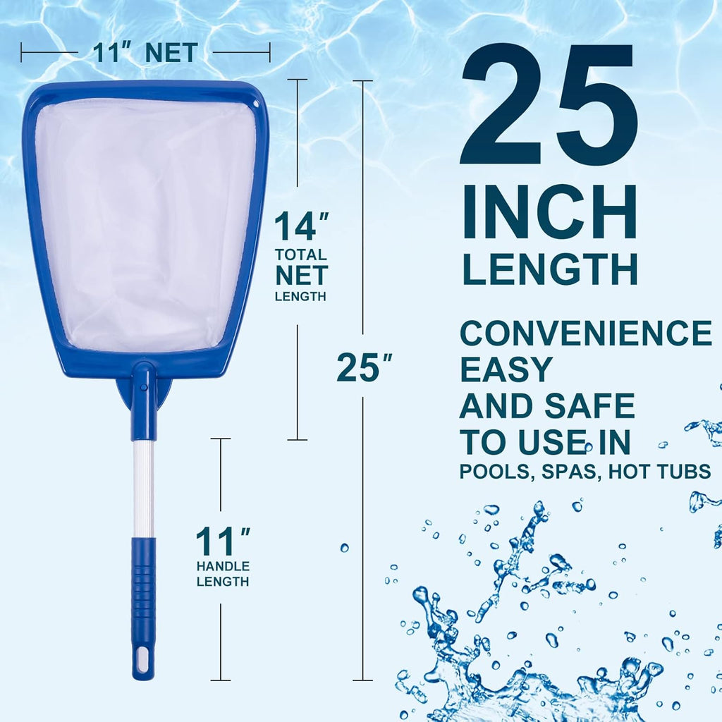 Hot Tub Skimmer Net Handheld, Professional Pool, Spa, Pound Skimmer Net with Aluminum Pole Handle, Deep Ultra Fine