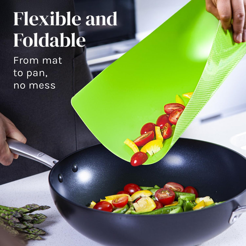 Extra Thick Flexible Plastic Cutting Board Mats, Set of 6 for Kitchen, BPA Free, Non-Slip Waffle Back, Dishwasher