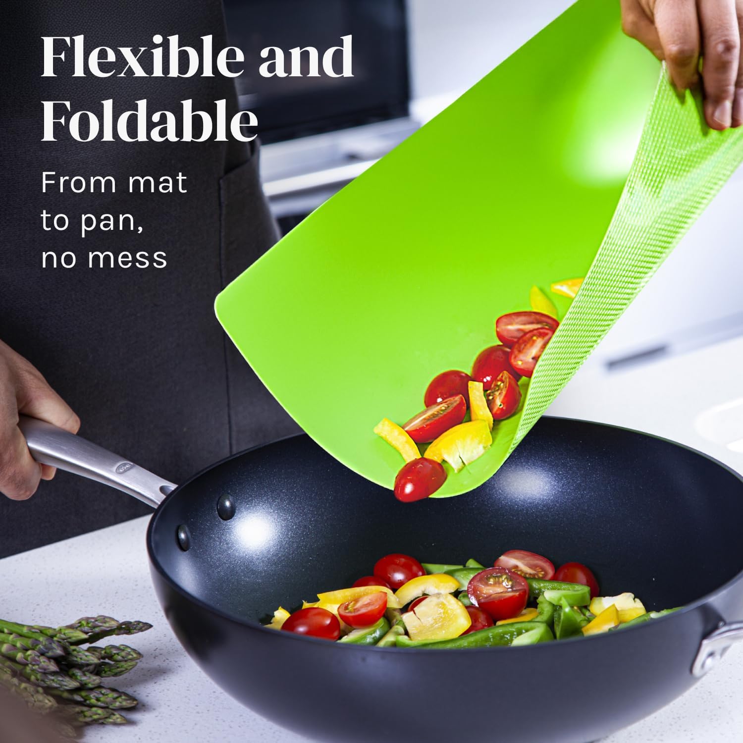 Extra Thick Flexible Plastic Cutting Board Mats, Set of 6 for Kitchen, BPA Free, Non-Slip Waffle Back, Dishwasher