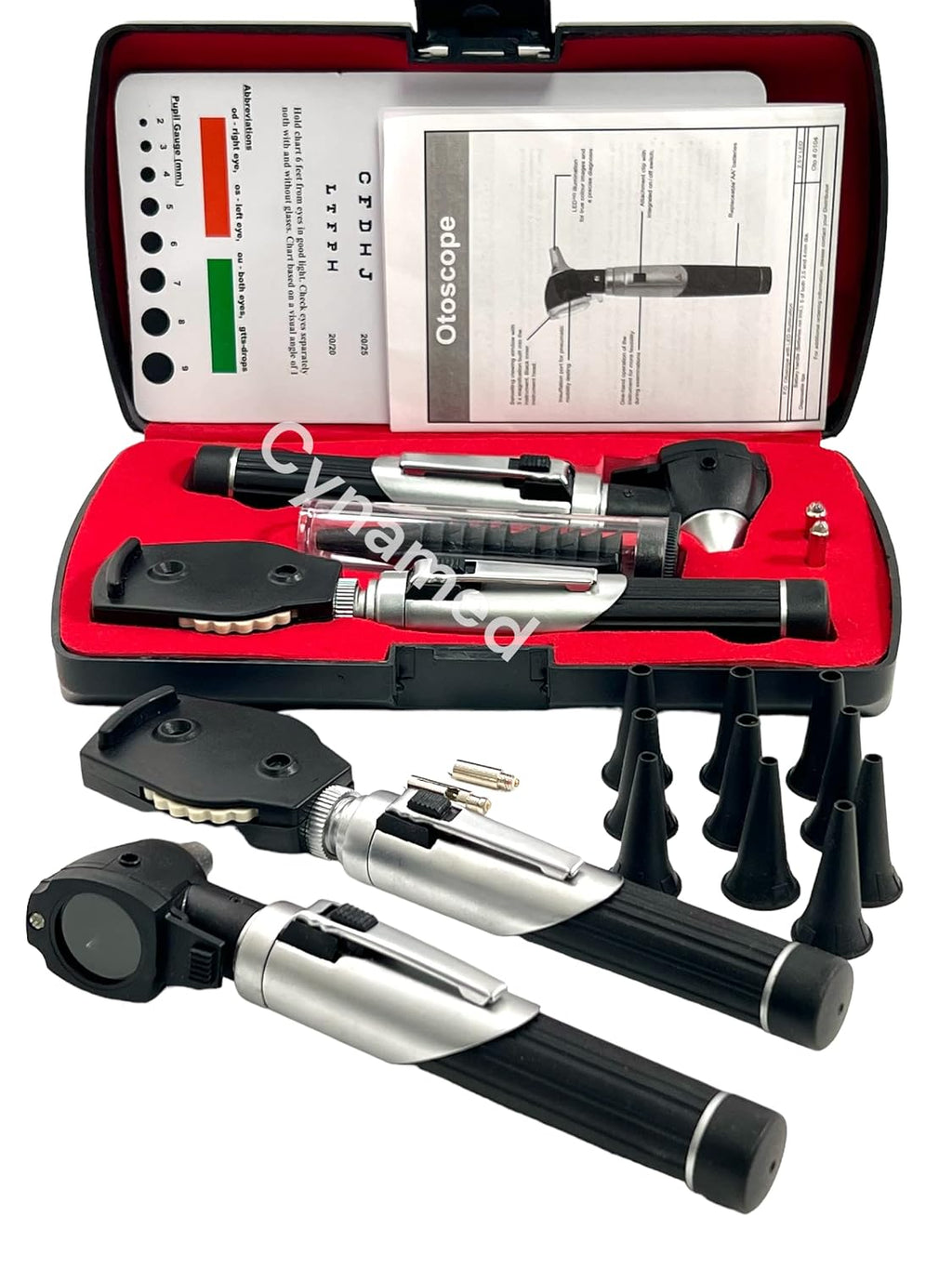 New Premium High Grade Home Use Student Otoscope Set Fiber Optic Digital Bright Led Ear Light Design 4X Magnification