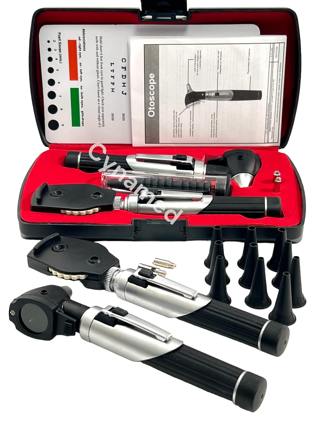 New Premium High Grade Home Use Student Otoscope Set Fiber Optic Digital Bright Led Ear Light Design 4X Magnification