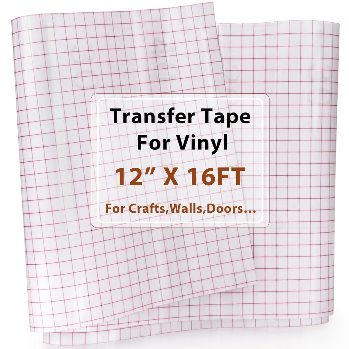 Transfer Tape for Vinyl - 12 in x 16.4 Ft Clear Transfer Paper Roll