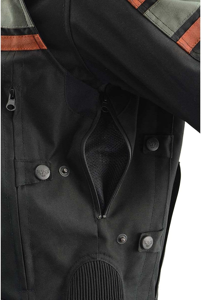 Men’s CE Armored All-Season Motorcycle Jacket - Large | All Seasons, Impact Protection ,Textile Racer Design, Vented