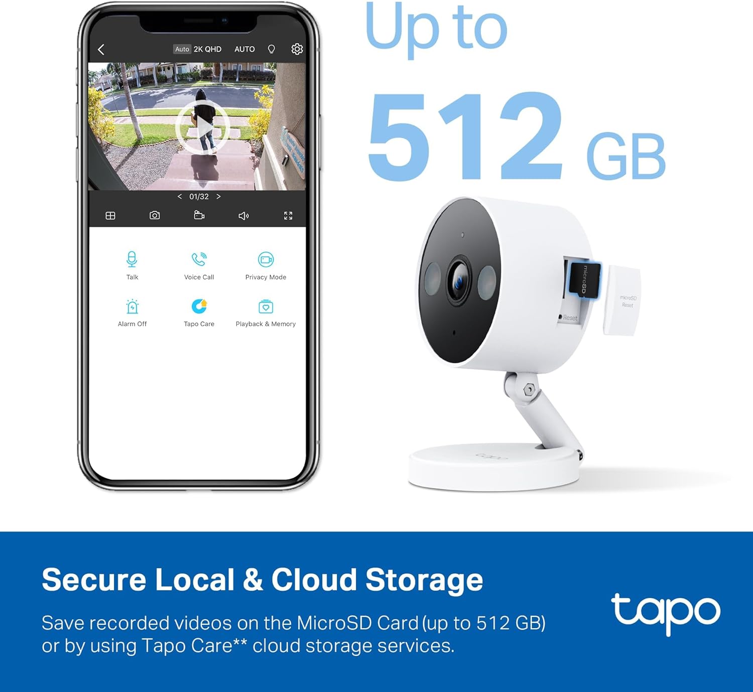 2K+ Indoor/Outdoor Wired Security Camera - 2024 PCMag Editors' Choice, Person/Pet/Vehicle Detection, Baby Monitoring
