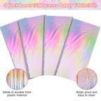4 Pack Iridescent Plastic Tablecloths, Disposable Table Covers
