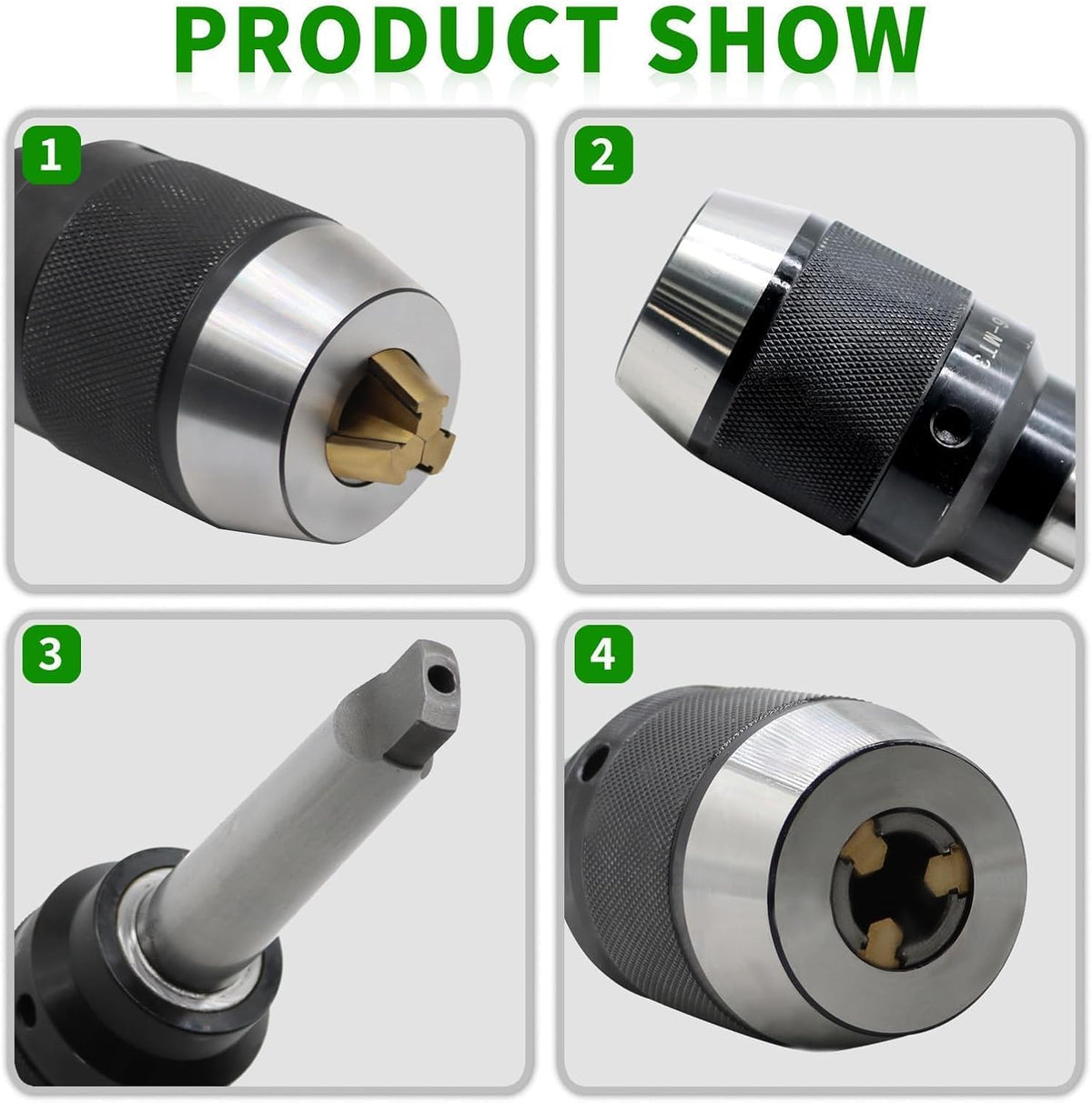 1/8"-5/8" Heavy Duty MT3 Shank Lathe Keyless Drill Chuck