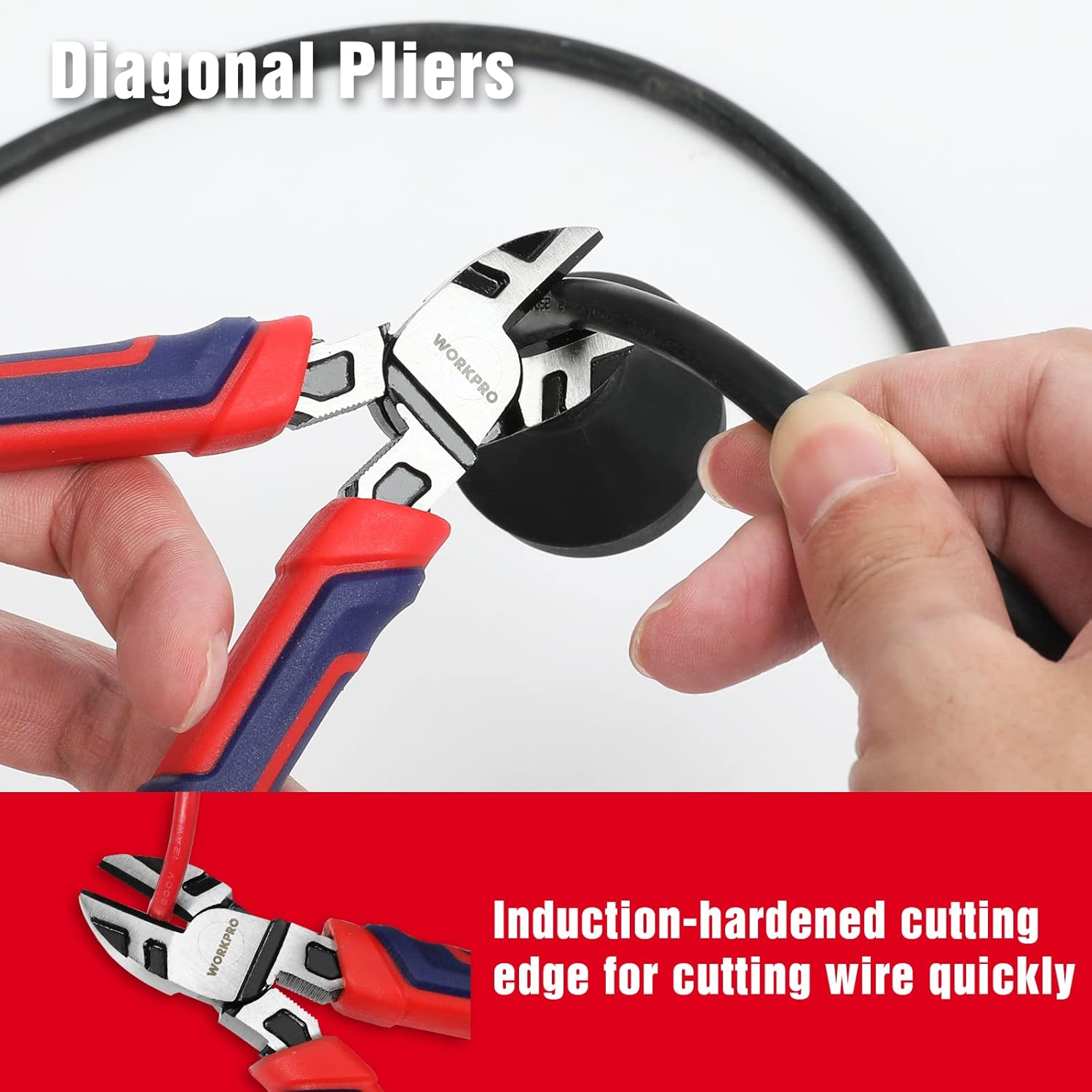 4-Piece Pliers Set - Premium CR-V Construction Tool Set Including Long Nose, Diagonal Cutting, Groove Joint and Slip