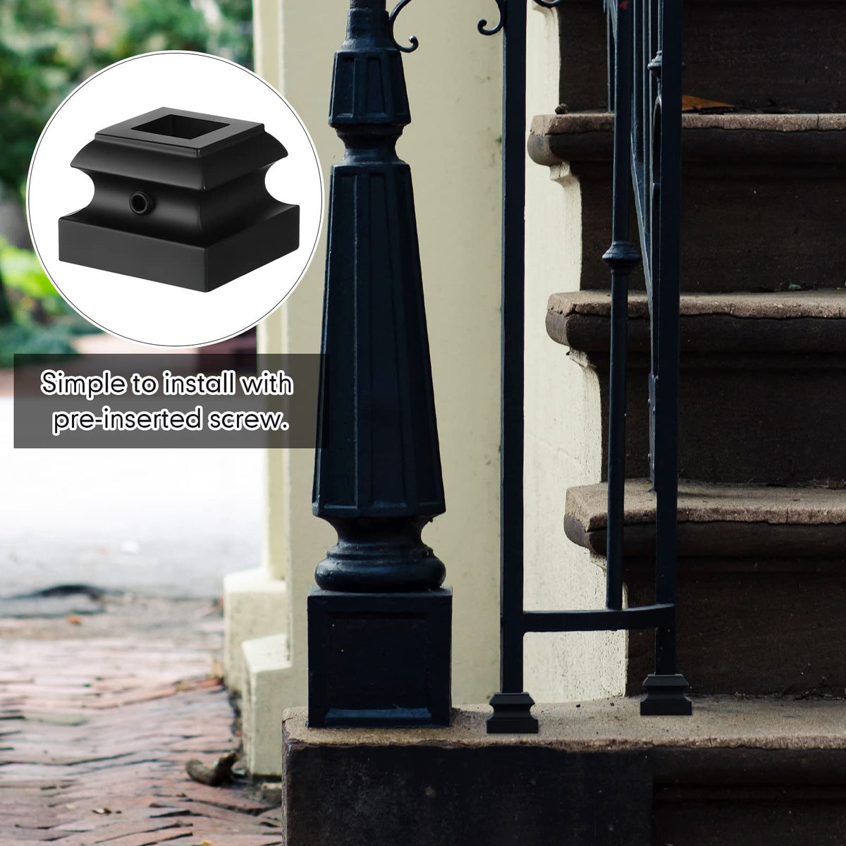 12 Pcs Iron Baluster Shoes for Square Staircase Balusters