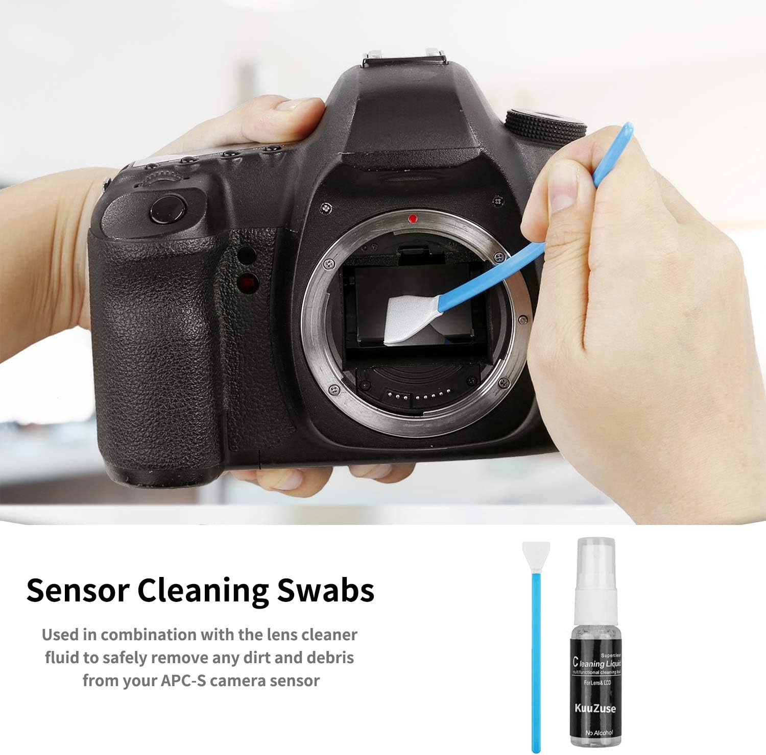 Professional DSLR Camera Cleaning Kit with APS-C Cleaning Swabs, Microfiber Cloths, Camera Cleaning Pen, for Camera