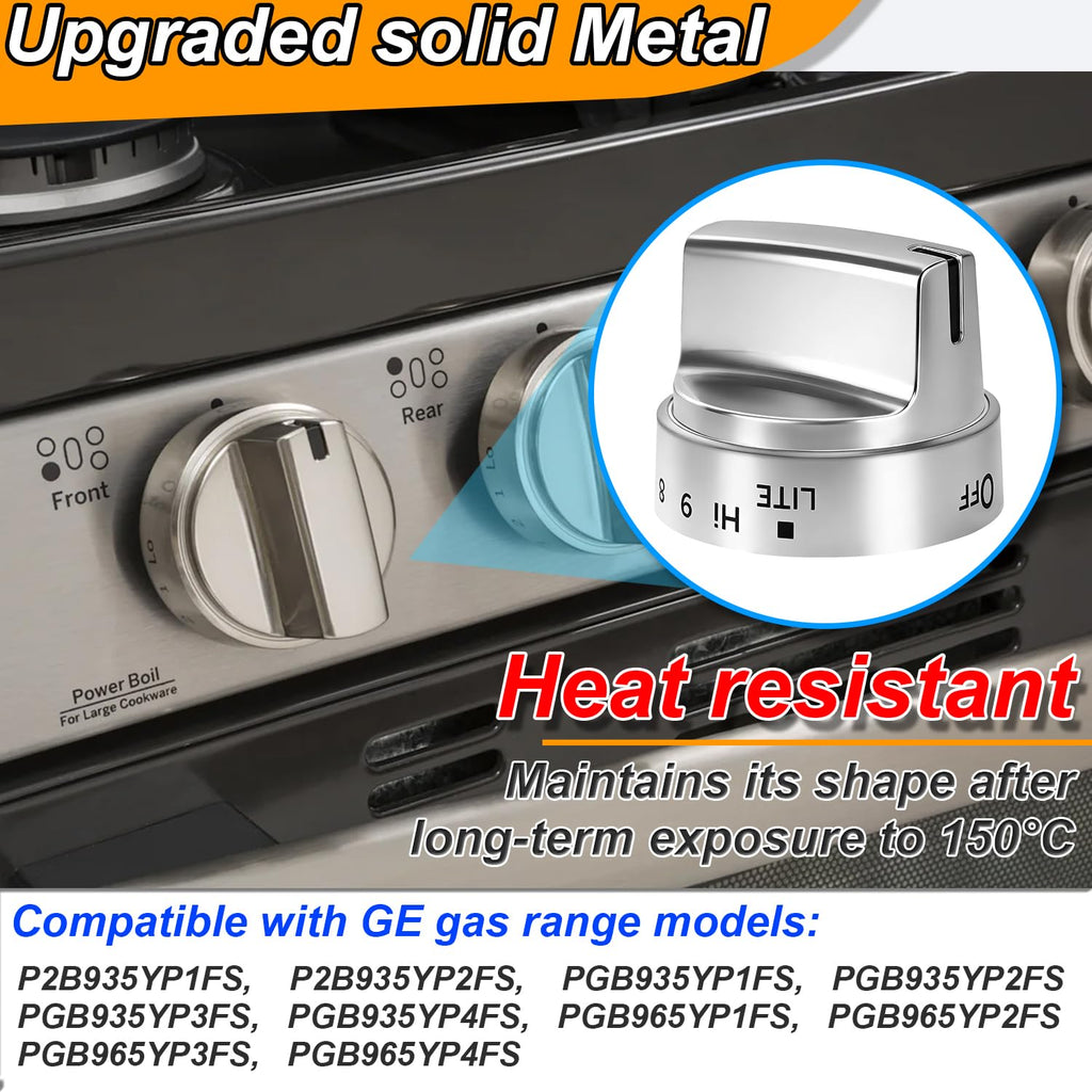 Stainless Steel WB03X24988 for GE Stove Knobs Replacements