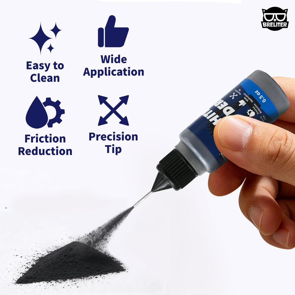 Breliter Graphite Powder, 0.5 oz Dry Lubricant for Locks, Hinges & Chains