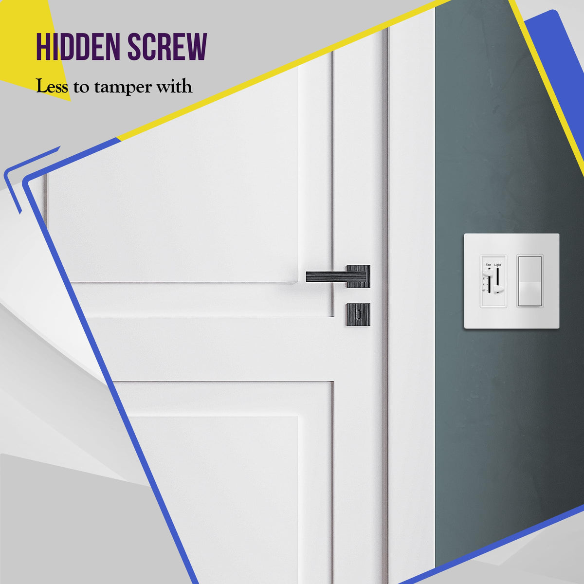 ENERLITES 2-Gang White Screwless Decorator Switch Outlet Wall Plate Cover