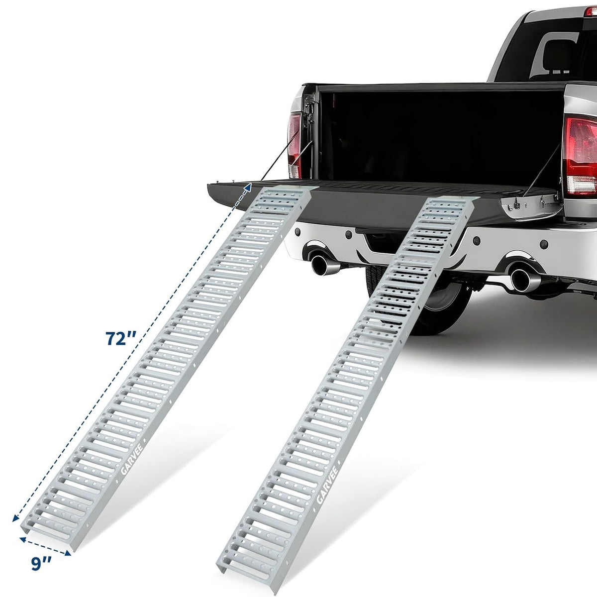 72"x9" Heavy Duty Steel Loading Ramps (2 Pack) – 1000 Lbs Capacity, Non-Folding Truck & Trailer Ramps for