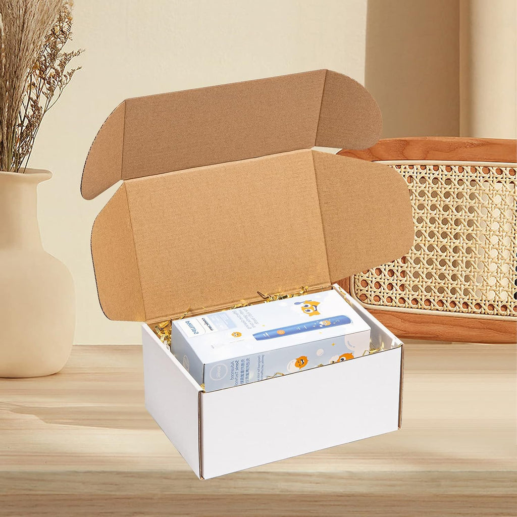 Shipping Boxes 9x6x4 inches 25 Pack White Corrugated Cardboard Mailing Box for Small Business - Literature Mailer