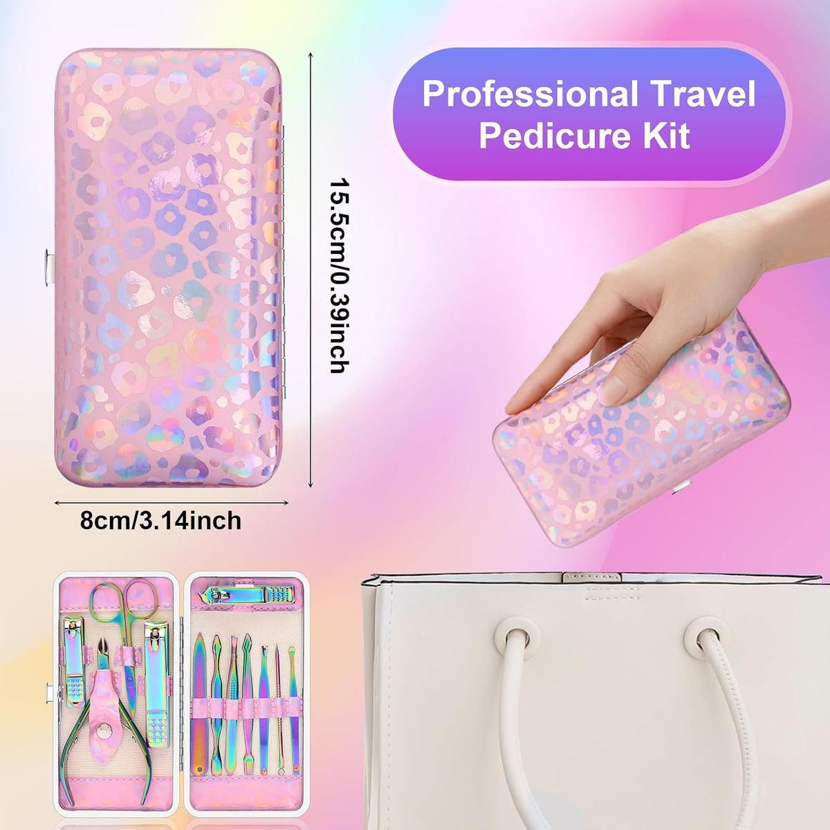 12-Piece Manicure Set, Professional Nail Clipper Kit with Travel Case