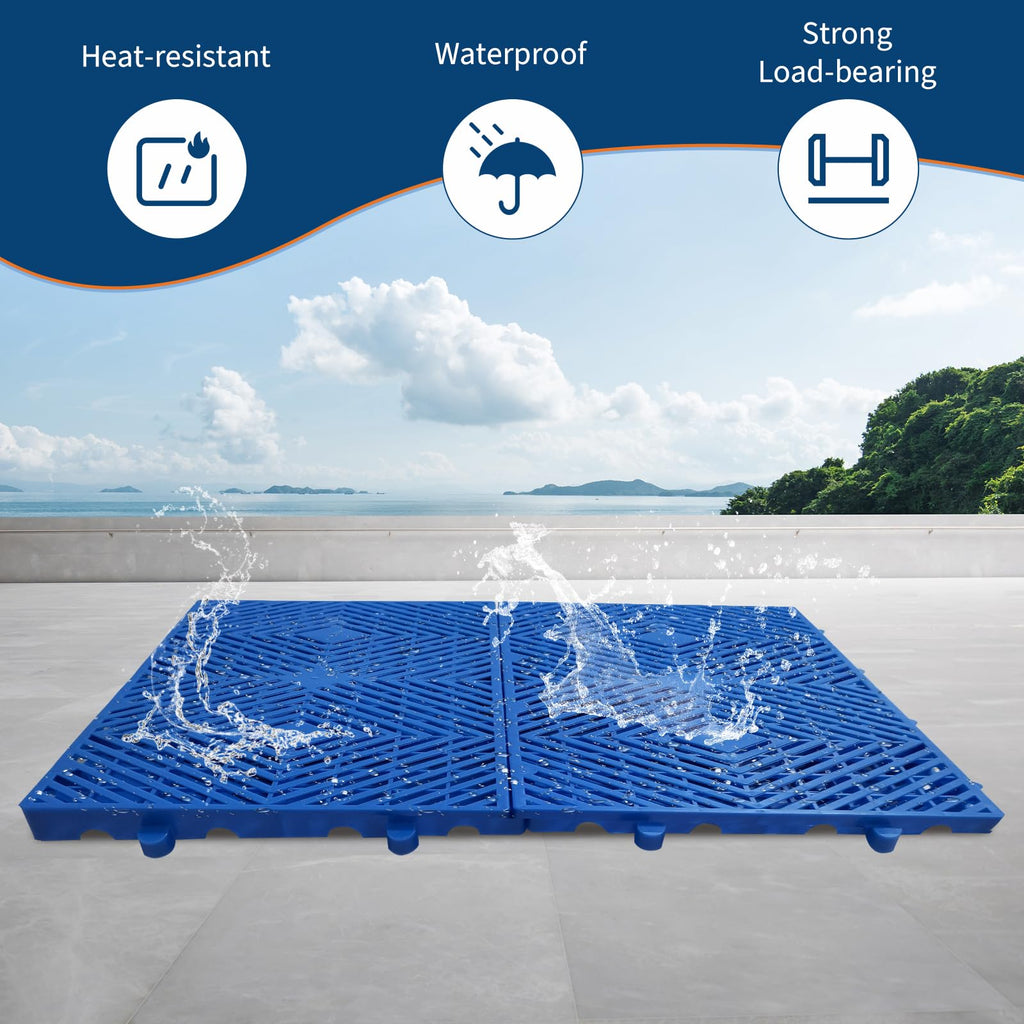 Plastic Pallets, 6 Pack Lightweight Waterproof Floor Pallets,Spliceable Outdoor Breathable Grid Platform for Garage