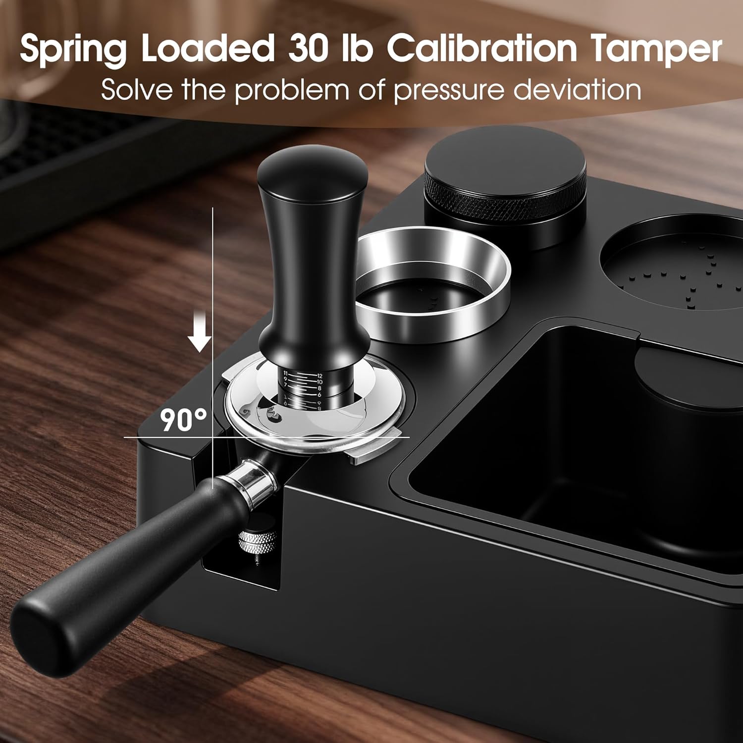 54mm Espresso Accessories Kit, Tamping Station, Knock Box, Tamper