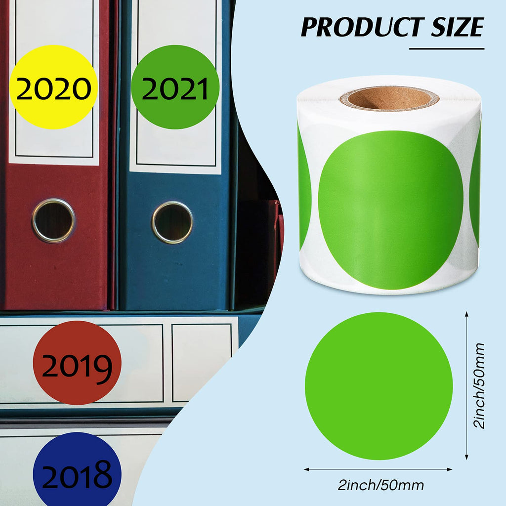 1000 Pieces 2 Inch Color Coding Label Dot Stickers