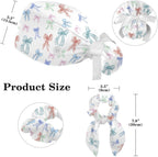 Scrub Caps Women Ponytail, Cute Print Surgical Cap with Bouffant Scrunchie