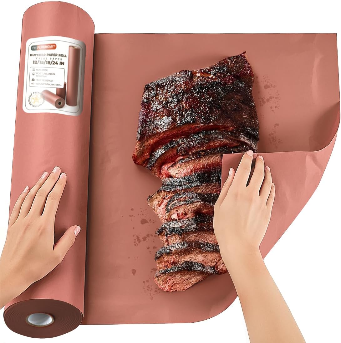 Pink Butcher Paper Roll 18" x 1200" (100') for Smoker BBQ Grilling Smoking Meat Unbleached Uncoated Unwaxed (Pink