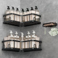 Corner Shower Caddy 3-Pack, Advanced Rustproof Design&Stable Storage | No Drilling Adhesive Shelves, Rack with Soap