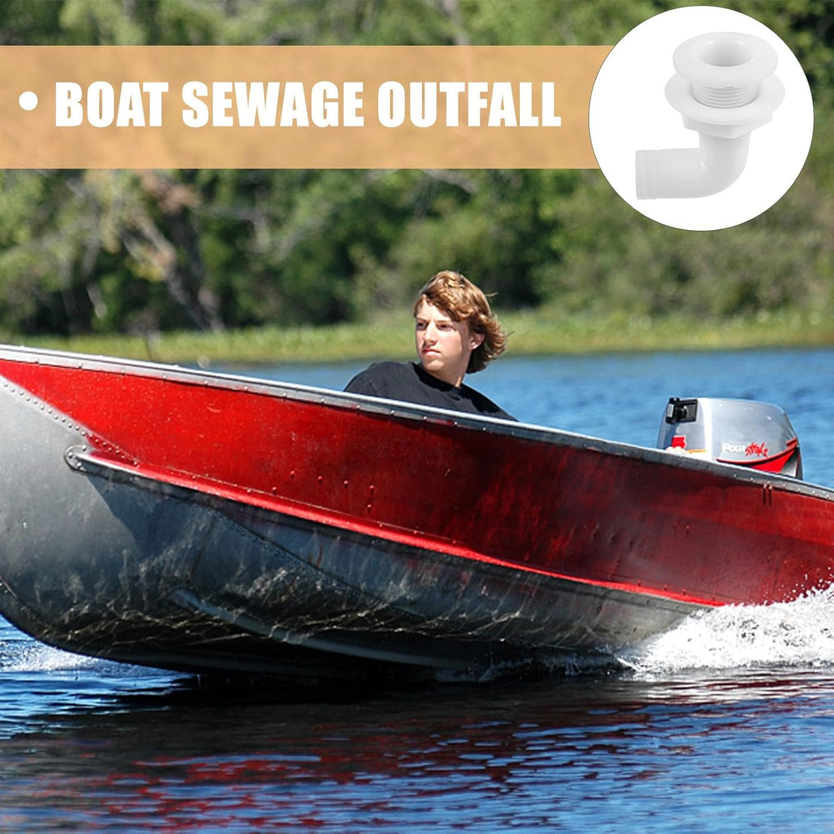 Plastic Boat Scupper Drain Outlet Degree for Yacht Bilge Draining