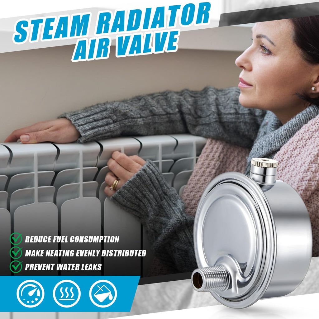 Gisafai 2 Pack Steam Radiator Air Valve, #4 1/8", Angle Mount