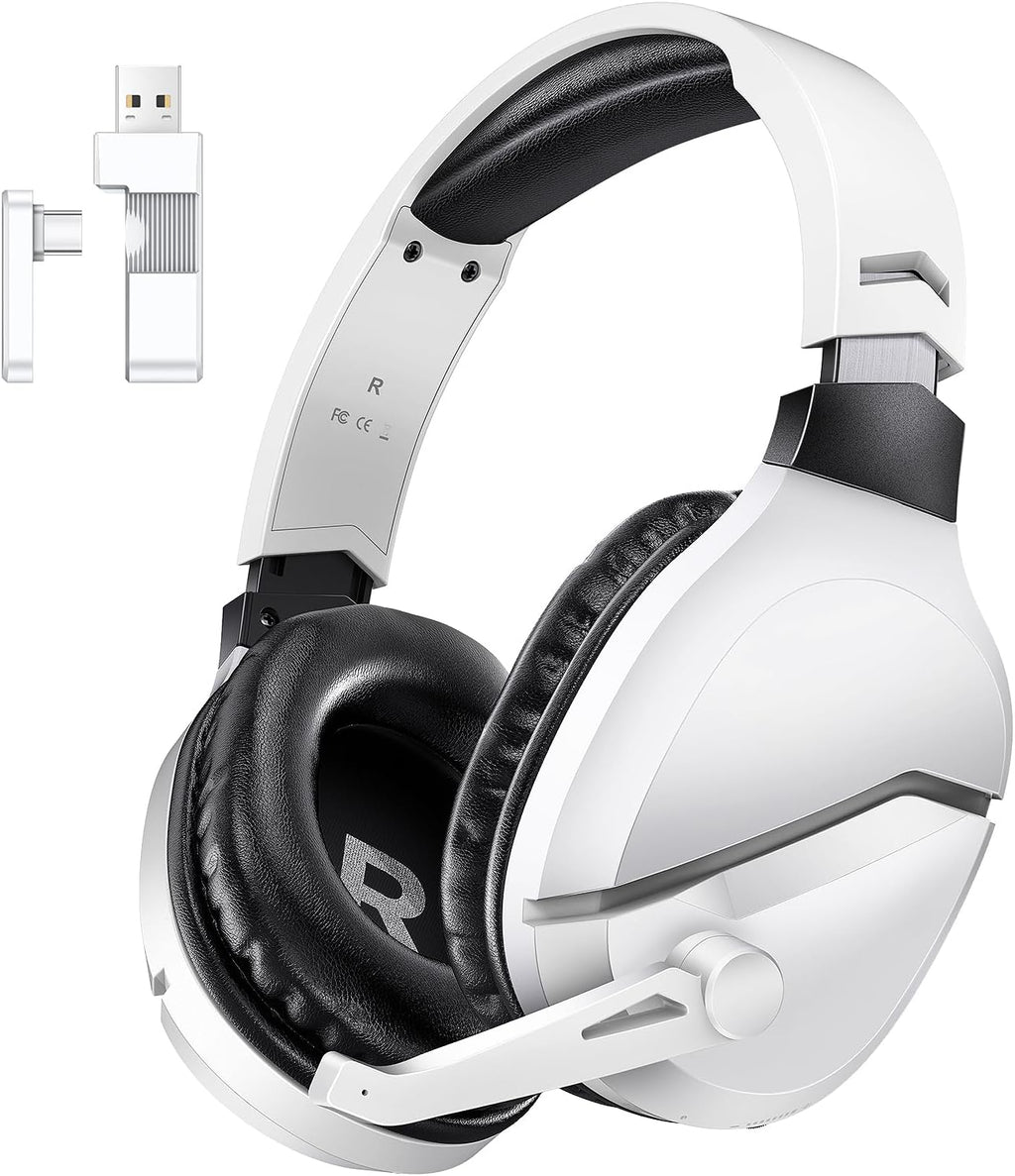 Wireless Gaming Headset with Mic for PS5 PS4 PC, 48Hrs, Wired for GameCube | 2.4GHz/Bluetooth Headphones, USB &