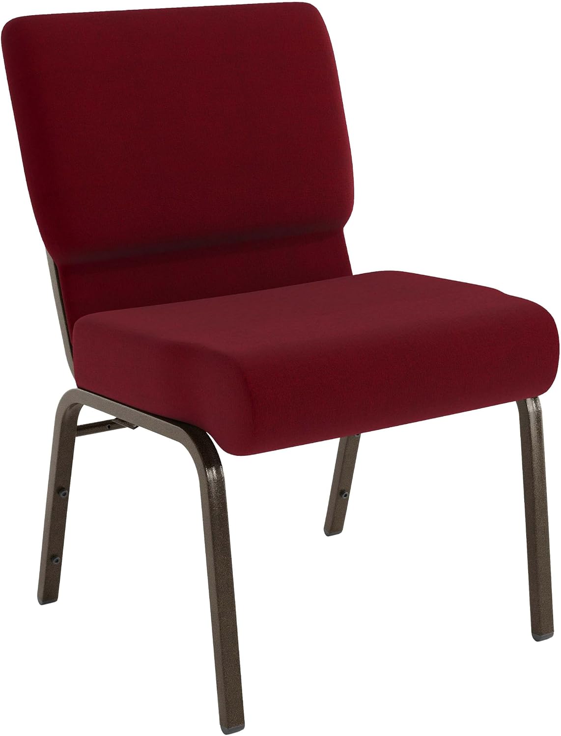 4 Pack HERCULES Series 21''W Stacking Church Chair in Burgundy Fabric - Gold Vein Frame