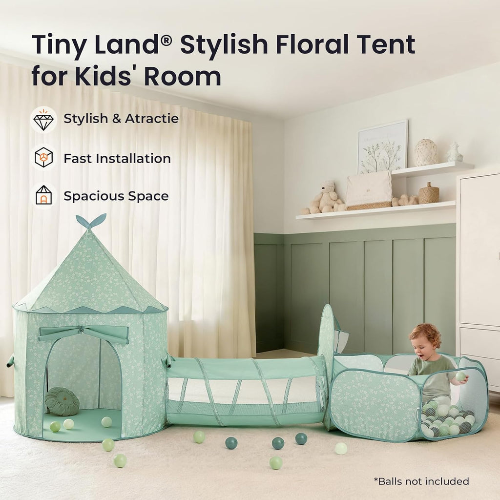 3-in-1 Kids Play Tunnel with Ball Pit & Tent, Pop-Up Indoor Toy | Foldable Crawl Tunnel Set With Breathable Mesh