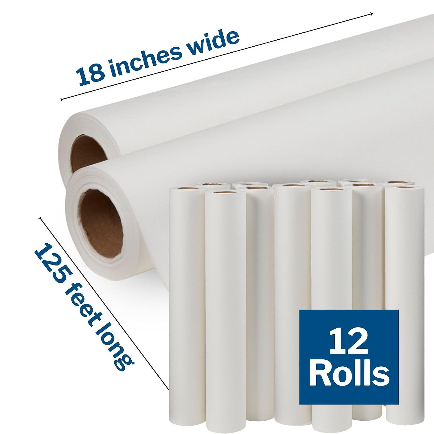 Medical Exam Table Paper Rolls, Spa, 18 in x 125 ft, 12 Rolls | Diaper Changing, Nursing, Chiropractor