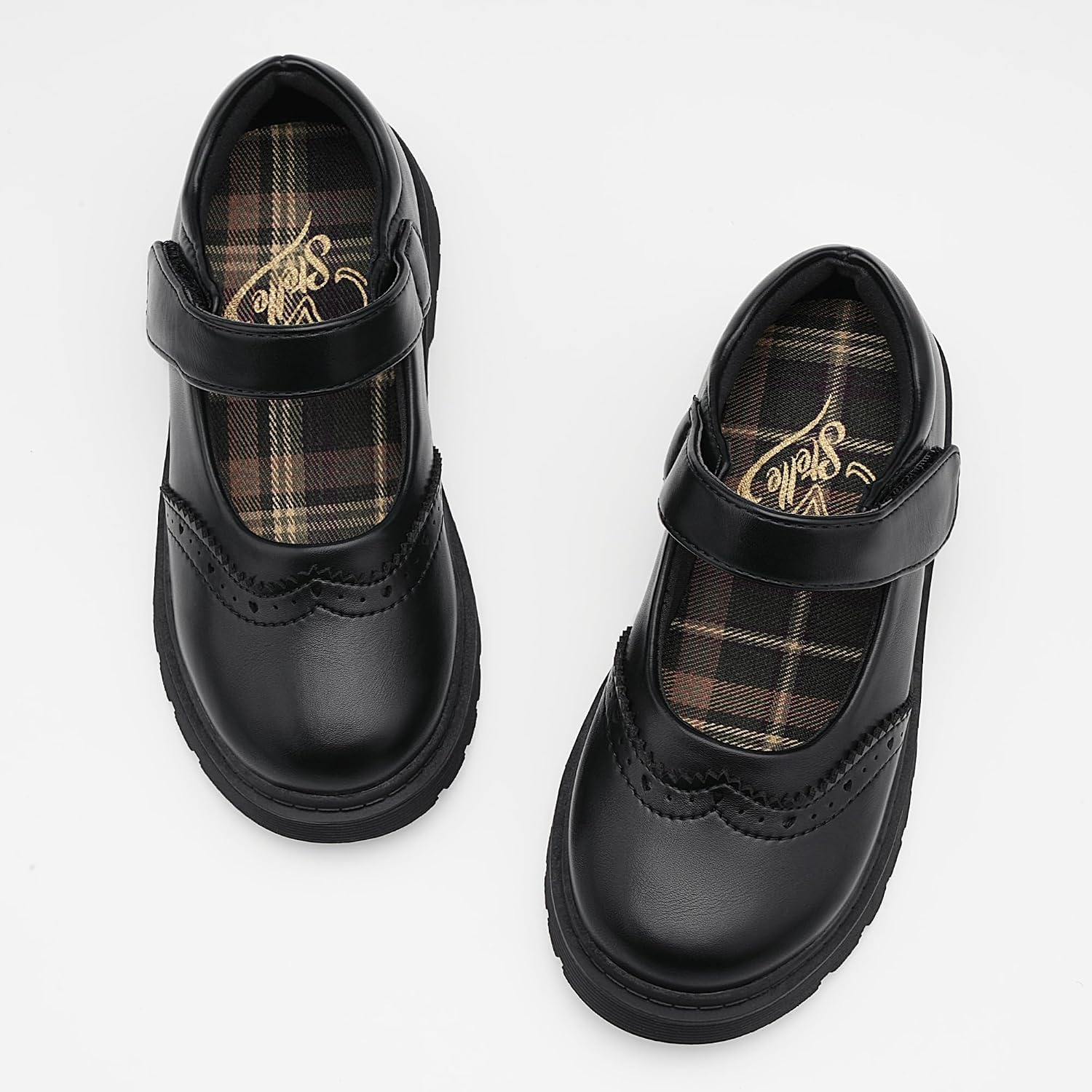 Girls School Shoes Chunky Oxford Mary Jane Flats | Chunky sole, Cushioned comfort, Lace-up style, Durable outsole