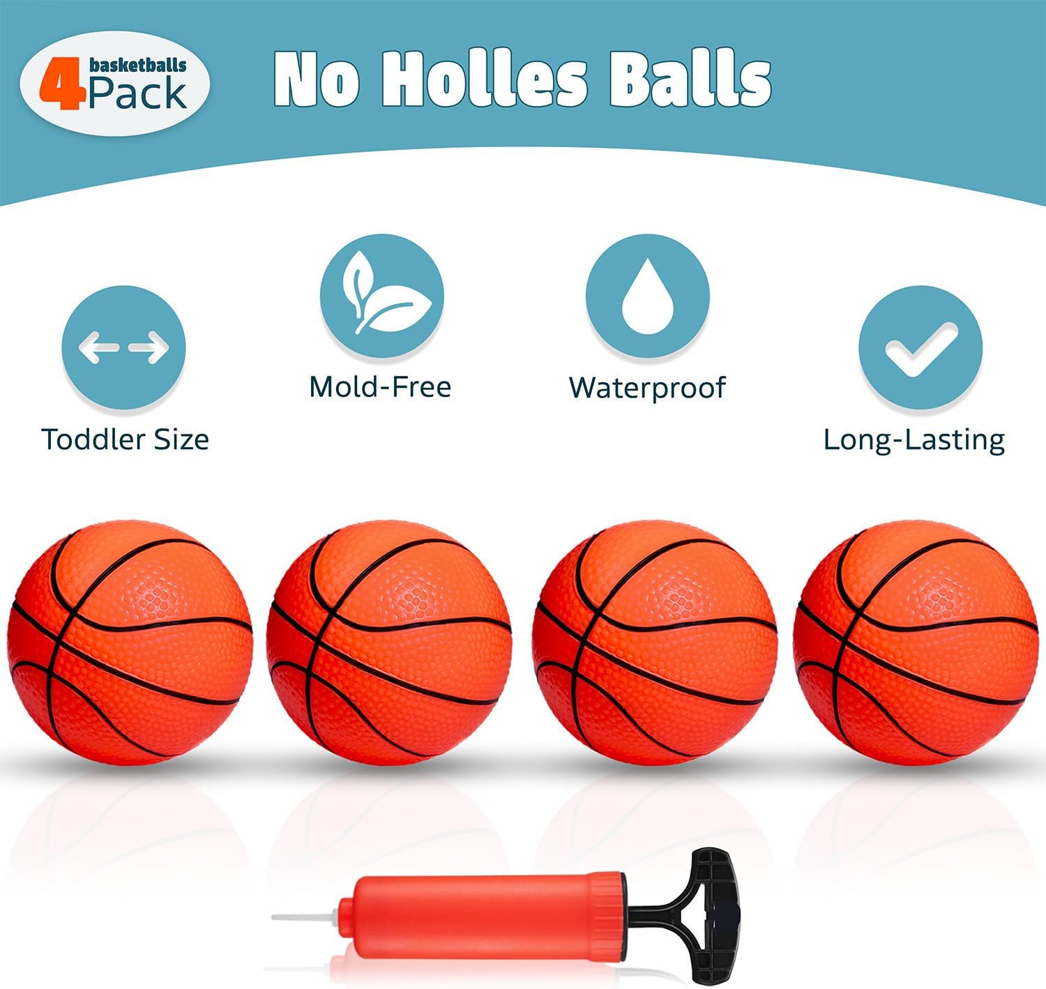 Bath Toys - Bathtub Basketball Hoop for Toddlers Kids with 4 Mold-Free Balls & Strong Suction Cup Basketball Hoop |