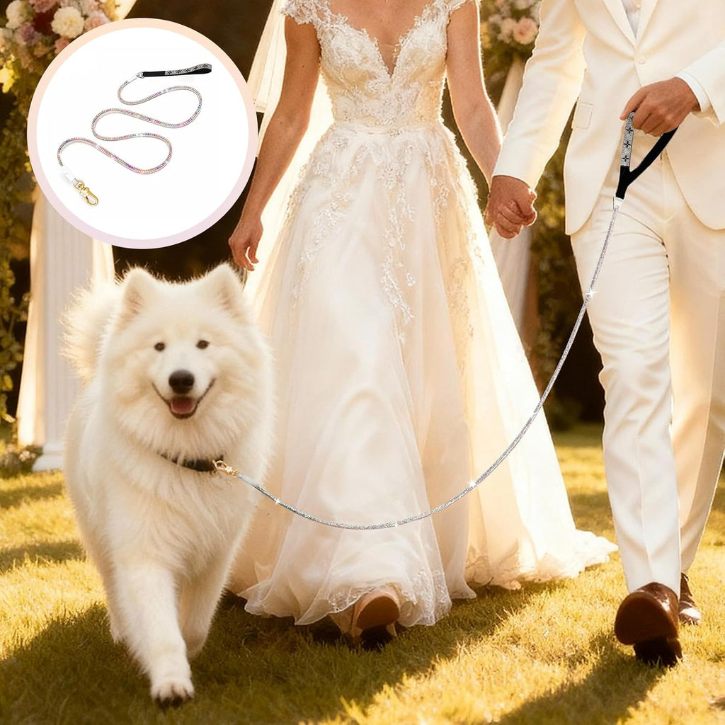 43in Rhinestone Dog Leash for Wedding Daily Small and Medium Dogs