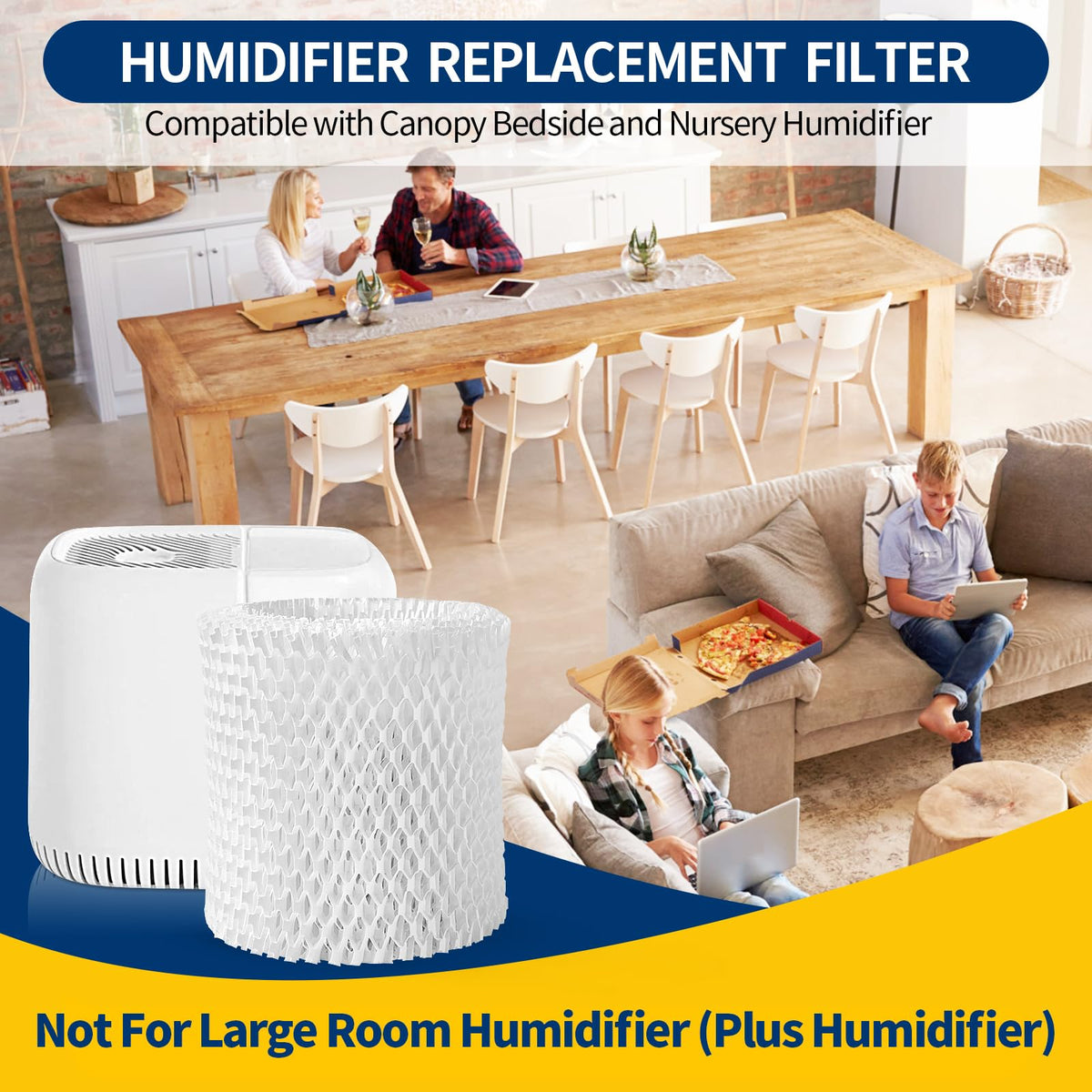 Humidifier Replacement Filter Compatible with Canopy Bedside and Nursery Humidifier,Made with Wood Pulp, Paper