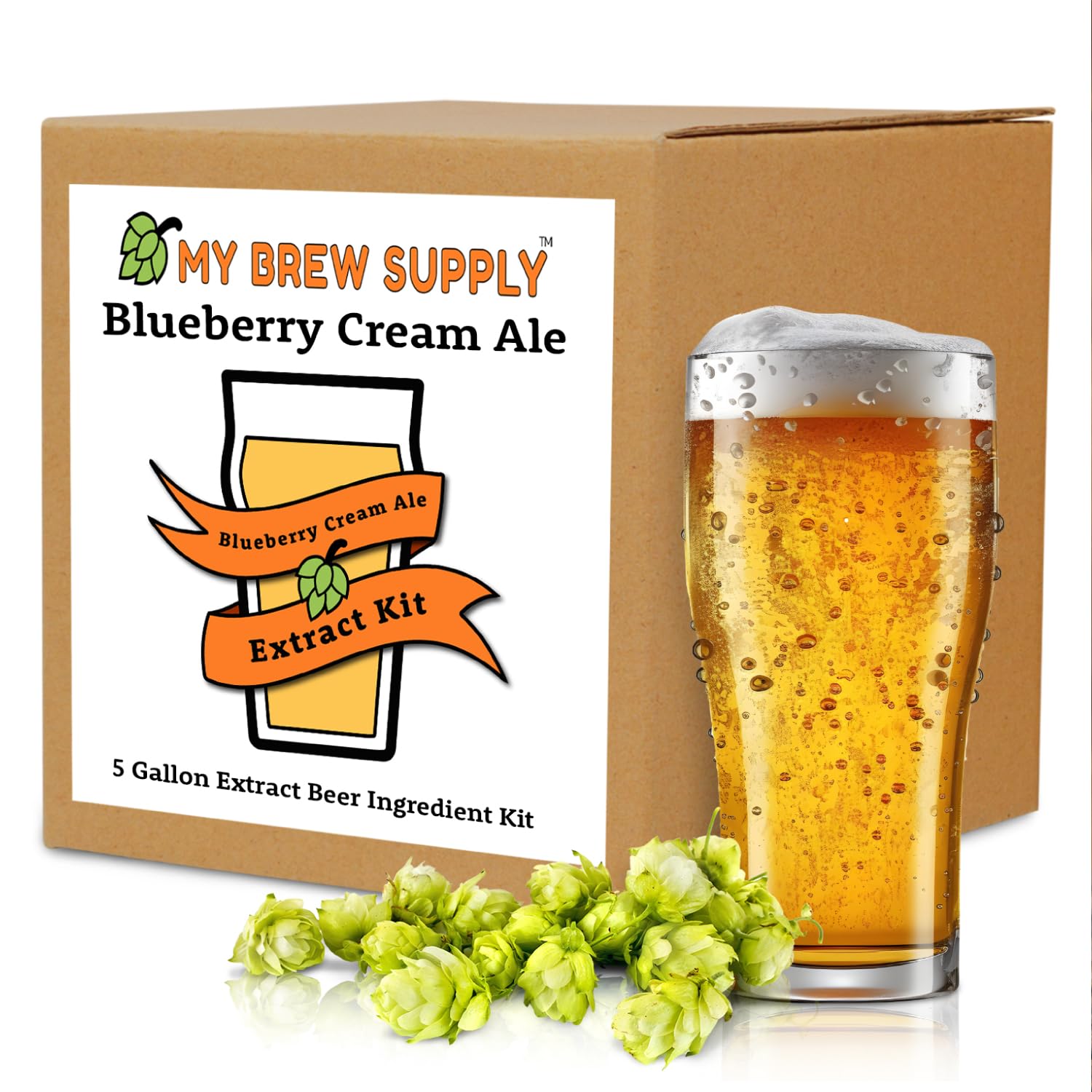 Blueberry Cream Ale Extract Kit | Golden Light & Pale Dry Malt Extract | Corn Sugar | Natural Blueberry Flavoring |