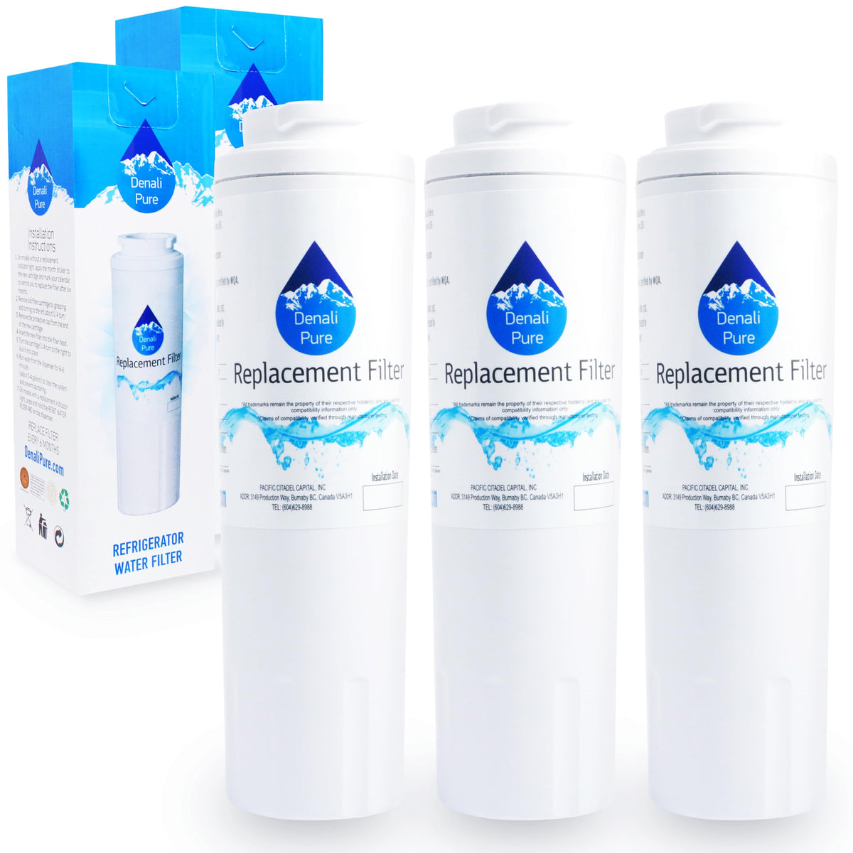 3-Pack Replacement for JBR2088HES Refrigerator Water Filter