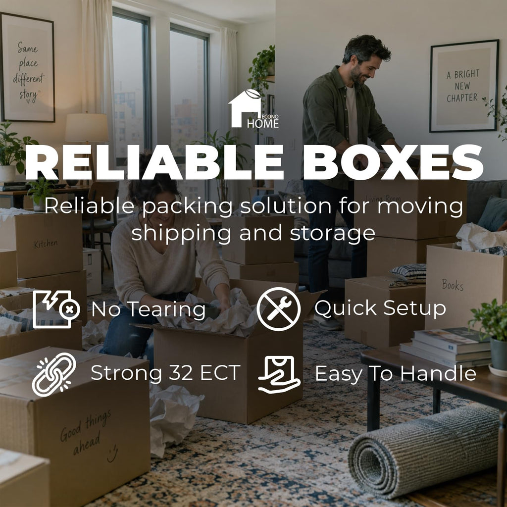 Heavy Duty Corrugated Boxes, 18x14x12" - Medium Durable, Stackable Cardboard Shipping and Moving Boxes for Secure