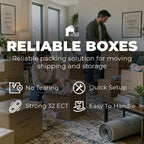 Heavy Duty Corrugated Boxes, 18x14x12" - Medium Durable, Stackable Cardboard Shipping and Moving Boxes for Secure