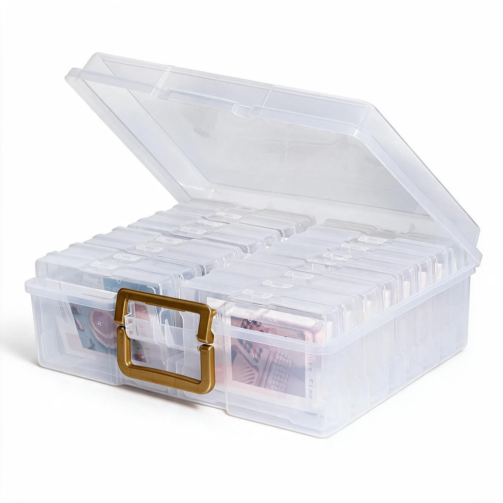 Photo Storage Box and 16 Inner 4" x 6" Photo Storage Containers