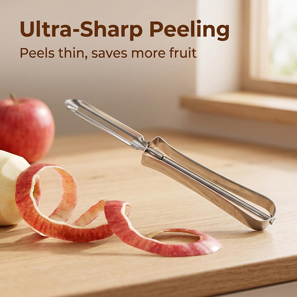 Kitchen vegetable peeler Stainless steel rotary peeler for vegetable and carrot fruit，with ergonomic safety and