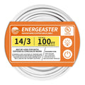 Energeaster Solid Indoor 14/3 NM-B Copper Cable with Ground 100FT, White