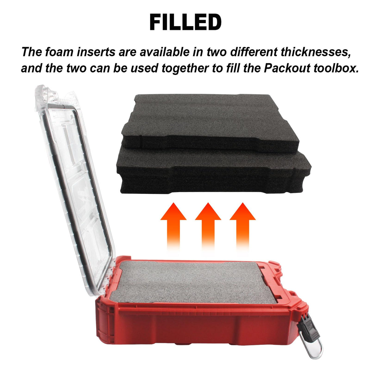 48-22-8435 Tool Box Foam Fits for Milwauke-e Packout Foam Inserts (one each for thin and thick)
