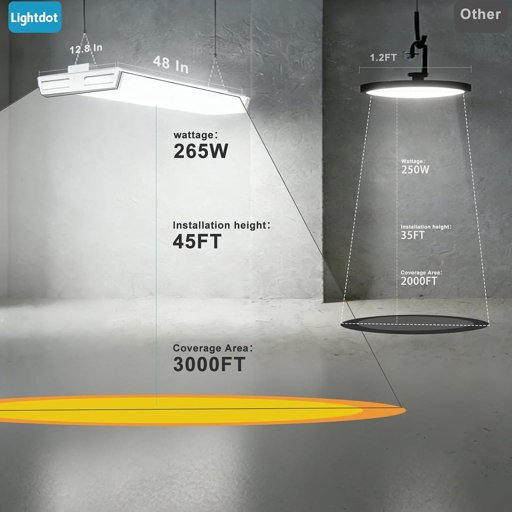 Lightdot LED Linear High Bay Shop Light, 4FT 265W, UL Complied -2 Pack