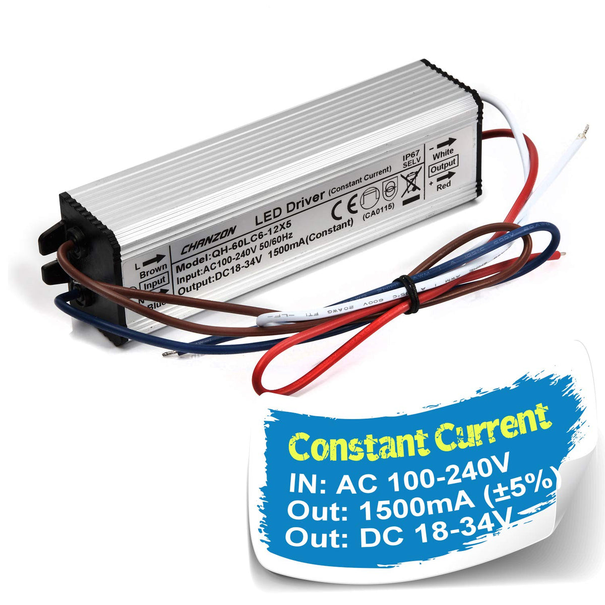 LED Driver 1500mA Constant Current 18-39V IP67 Waterproof Aluminium