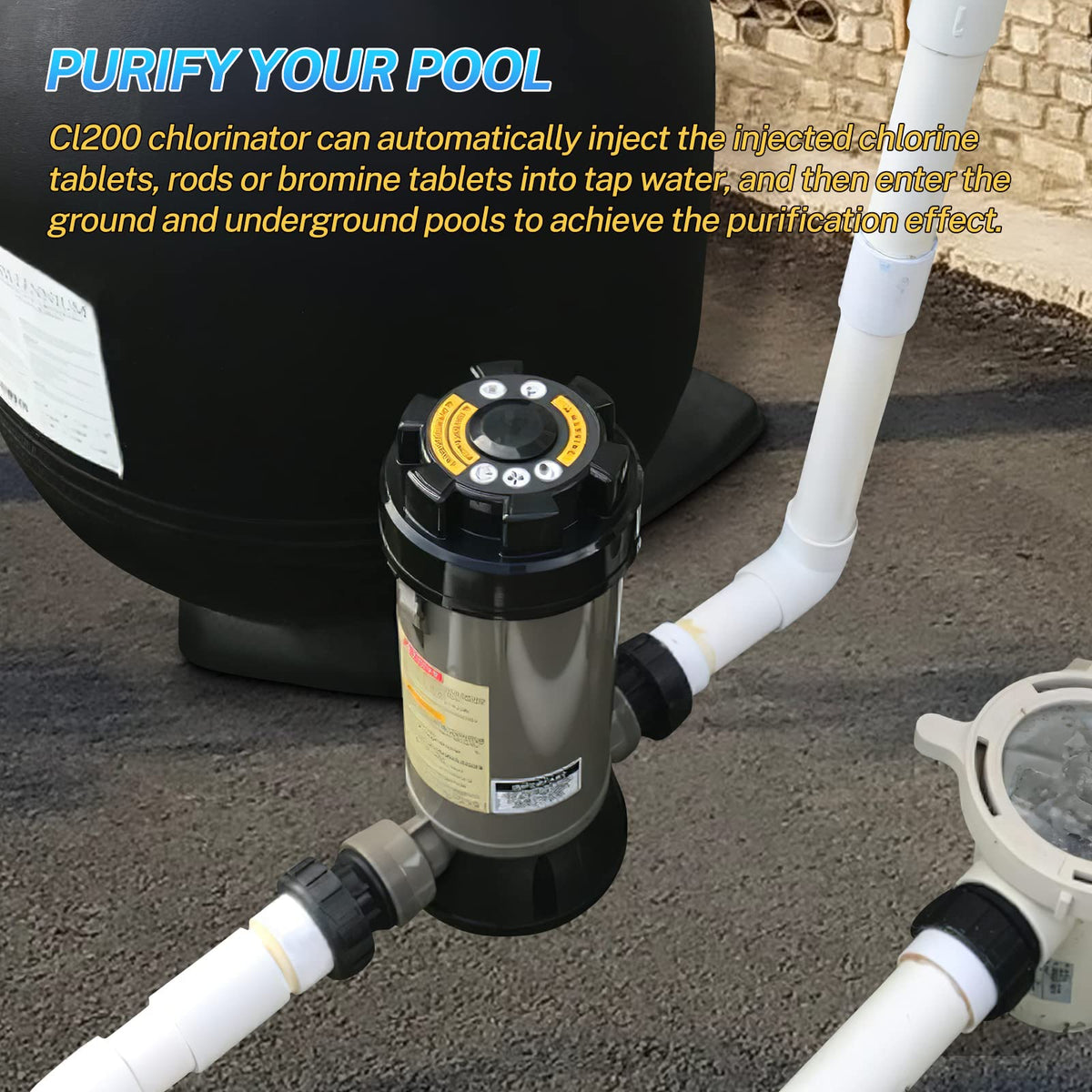 CL200 Inline Pool Chlorinator for Hayward CL200 and CL200EF