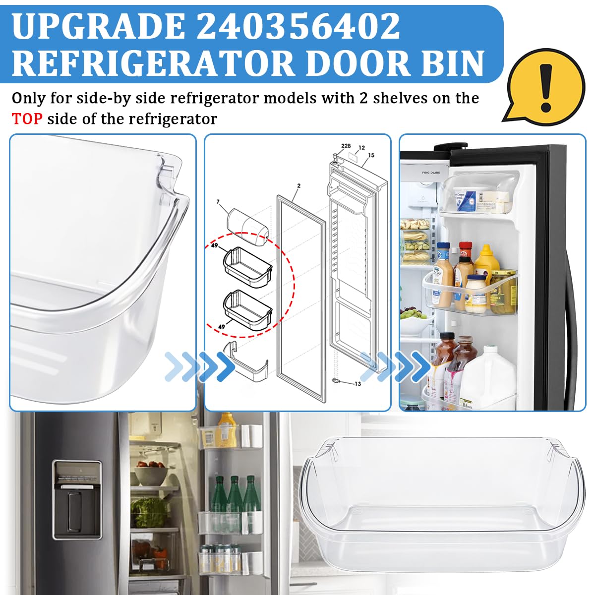UPGRADE 240356402 Refrigerator Door Bin Replacement Part