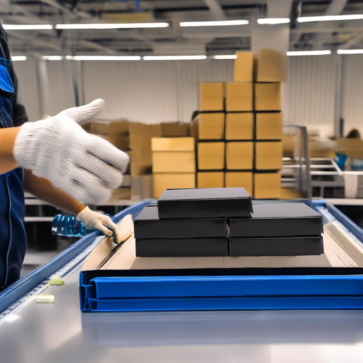 7x5x1 Inches Black Shipping Boxes Pack of 50, Cardboard Corrugated Mailer Boxes for Packaging Small Business, Small