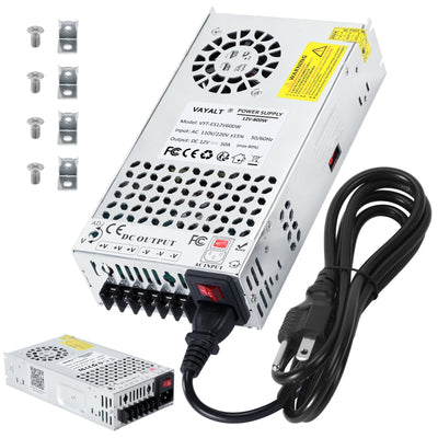 DC 12V 50A 600W Switching Power Supply, 110V/220V AC to DC Converter, Universal Regulated Switching, 12V Power Supply